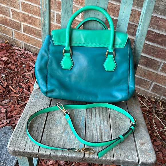 KATE SPADE Colorblock Emerald Satchel Catherine St. Joanie Green Leather 💚 - Picture 10 of 16